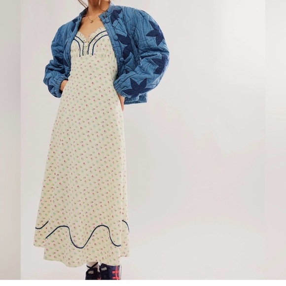 Free People Sweet Hearts Midi Dress, Medium, NWOT - Picture 7 of 8